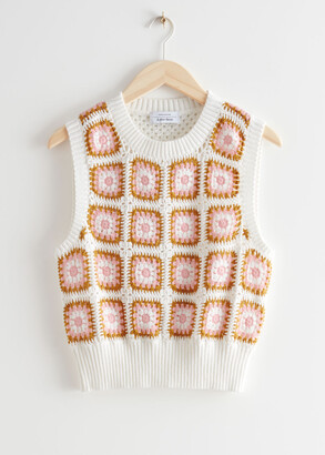 And other stories Square Motif Crochet Vest
