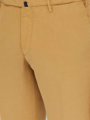 Incotex Slim Fit Linen And Cotton Blend Chinos - Mens - Tan