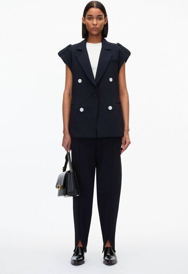 Cocoon Tailored Vest with Rolled Sleeve in MIDNIGHT