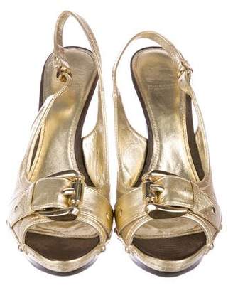 Burberry Metallic Slingback Sandals