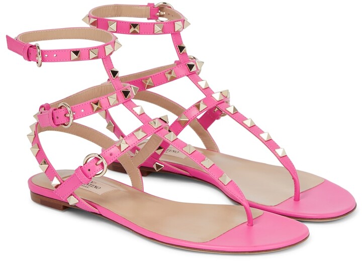 pink name brand sandals