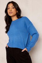 Thumbnail for your product : boohoo Petite Round Neck Boxy Knitted Jumper