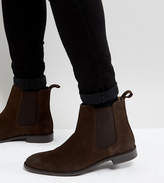 Thumbnail for your product : ASOS DESIGN Wide Fit Chelsea Boots in Brown Suede