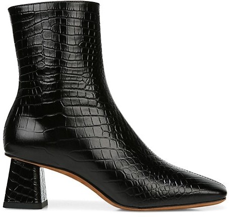 Vince Koren Square-Toe Croc-Embossed Leather Ankle Boots - ShopStyle