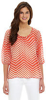 Thumbnail for your product : Soulmates Tie-Back Chevron Woven Top