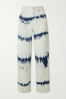 Thumbnail for your product : Stella McCartney Tie-dyed High-rise Wide-leg Jeans - Blue