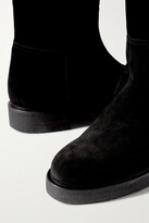 Thumbnail for your product : LEGRES 49 Shearling-lined Suede Knee Boots - Black