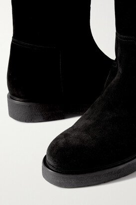 LEGRES 49 Shearling-lined Suede Knee Boots - Black