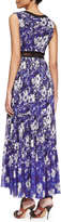 Thumbnail for your product : Jean Paul Gaultier Printed Lace-Inset Tiered Maxi Dress