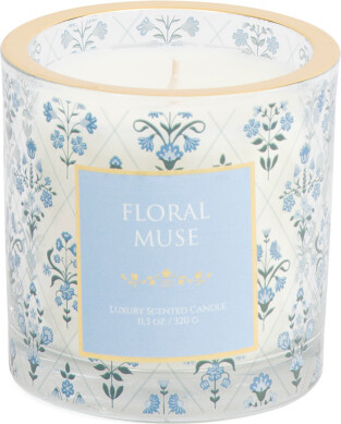TJMAXX 11.3Oz Floral Muse Glass Jar Candle