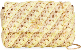 kira crochet raffia crossbody bag