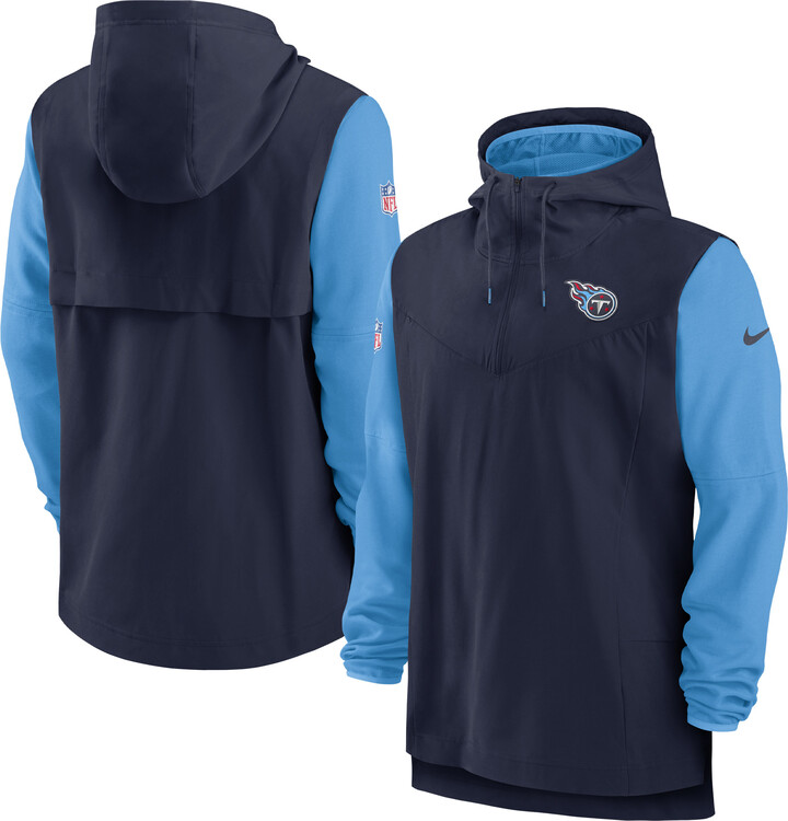Men's Nike Navy/Light Blue Tennessee Titans Sideline Player Quarter-Zip Hoodie