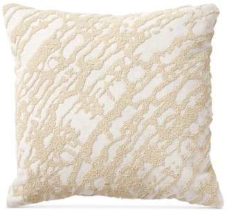 Donna Karan Rhythm Ivory 14" Square Decorative Pillow