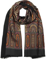 Thumbnail for your product : Forzieri Modal & Silk Ornamental Print Men's Fringed Scarf