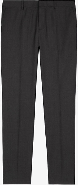 Mens Gry01 Slim-Fit Mid-Rise Wool Suit Trousers 40