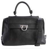 Thumbnail for your product : Ferragamo black leather convertible top handle bag