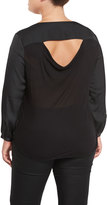 Thumbnail for your product : Tart Plus Lorena Button-Front V-Neck Top, Black, Plus Size