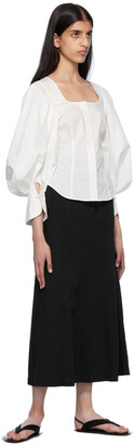 Mame Kurogouchi Black Paneled Denim Skirt