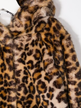 MonnaLisa Leopard-Print Faux Fur Coat