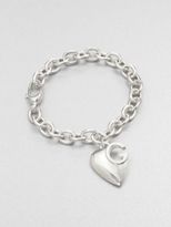 Thumbnail for your product : Gucci Sterling Silver Heart Charm Bracelet