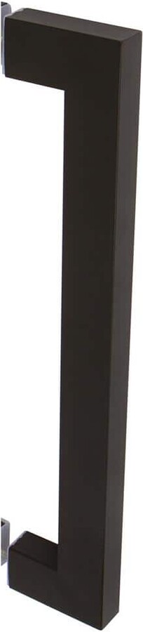 Delaney Hardware 17 in. Black Barn Door Hardware Single Sided Square Pull Handle