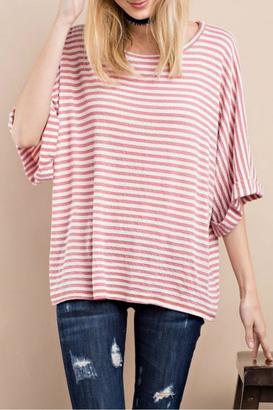 Easel Striped Oversized Top