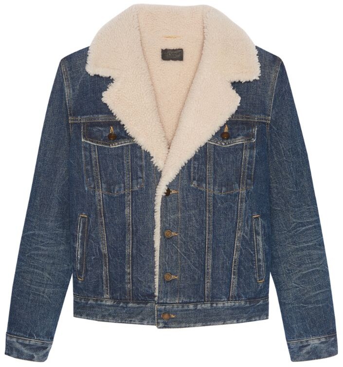 denim jacket wool collar womens