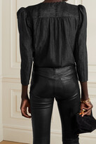 Thumbnail for your product : L'Agence Kimberly Metallic Crepon Blouse - Black