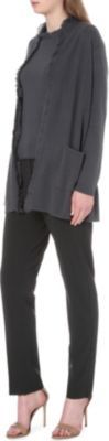 Armani Collezioni Frilled-neck cashmere top
