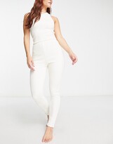 Thumbnail for your product : ASOS DESIGN lounge cable knit tank top & leggings set in cream
