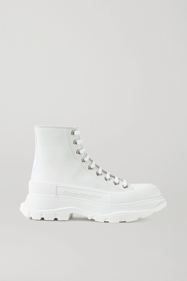 Alexander McQueen Canvas And Rubber Exaggerated-sole Ankle Boots - White -  ShopStyle