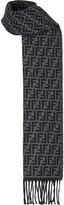 Thumbnail for your product : Fendi FF pattern fringed scarf