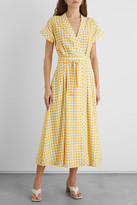 Thumbnail for your product : Iris & Ink Aisling Gingham Crepe De Chine Midi Wrap Dress