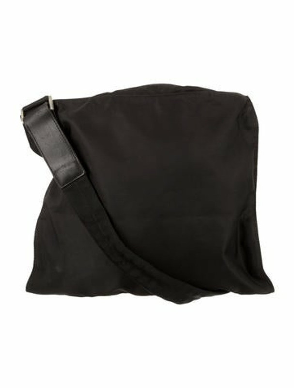 Prada LeatherTrimmed Shoulder Bag Black ShopStyle