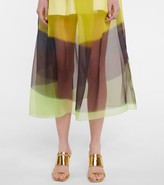 Thumbnail for your product : Dries Van Noten Striped silk organza midi skirt