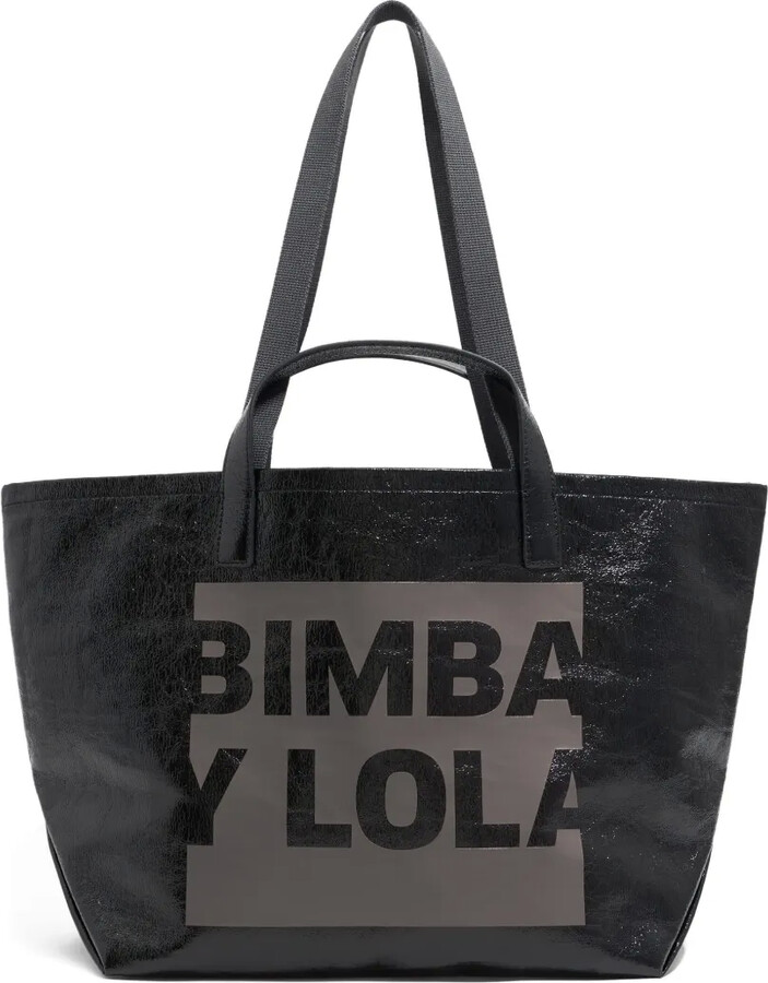Bimba y Lola Large Logo-Print Tote Bag