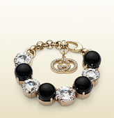 Thumbnail for your product : Gucci Bracelet With Crystals And Pearl Effect Glass