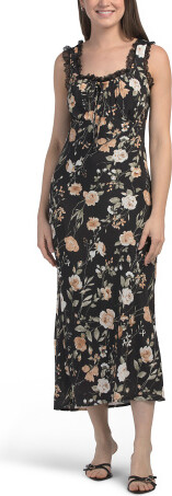 TJMAXX Printed Floral Maxi Dress For Women, Rayon
