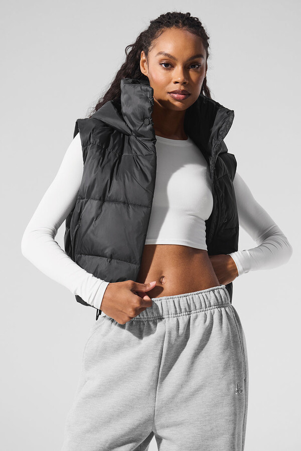 ALO | Gold Rush Puffer Vest in Black, Size: 2XS