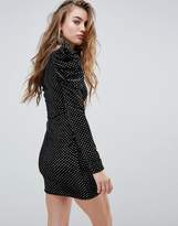Thumbnail for your product : Miss Selfridge Mirror Metallic Ruched Mini Dress