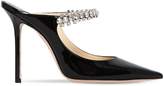 Thumbnail for your product : Jimmy Choo 100mm Bing Crystals Patent Leather Mules