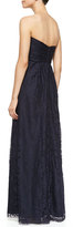 Thumbnail for your product : Amsale Strapless Ruched Lace Gown