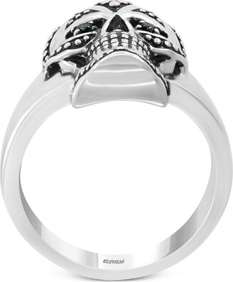 Effy Men's Ruby (1/10 ct. t.w.) & Diamond Accent Skull Ring in Sterling Silver