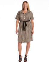 Thumbnail for your product : Karen Kane Plus Printed Shirtdress with Belt