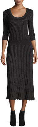 Rebecca Taylor Lurex®; Metallic Ribbed Midi Skirt
