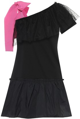 RED Valentino Tulle-trimmed cotton minidress