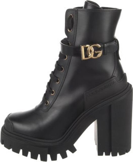 Dolce & Gabbana Leather Combat Boots - ShopStyle