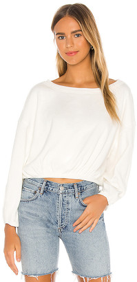 white bubble hem blouse