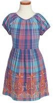 Thumbnail for your product : Tea Collection 'Stitch Society' Embroidered Plaid Dress (Toddler Girls, Little Girls & Big Girls)