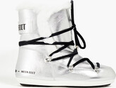 Thumbnail for your product : Moon Boot Shearling-trimmed Logo-print Metallic Leather Snow Boots